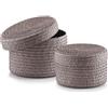 Zeller 14122 Set di Cesti con Coperchio, PP, Grigio, 0.1x17.5x12.5 cm, 2 Unità