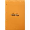 RHODIA 119600C - Bloc-Notes a punto metallico N°20 Orange - A4+ 21 x 31,8 cm- a righe + margine - 80 fogli staccabili foratura a 4 buchi - Carta Clairefontaine Bianca 80g/m² - carta trattata - Confezione da 5 blocchi