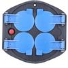 as - Schwabe Inserto 4 prese per avvolgicavo 230 V/16 A, con coperchio a scatto blu, protetto da interruttore di protezione termica, IP20, nero, 11542