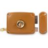 Amig - Serratura a Incasso Destra con Leva e Maniglia | Acciaio Dorato Resistente | Ideale per Porte in Legno | Include 3 Chiavi e Viti | Misura 120x95 mm, Multicolore, 72U-120, Lega di Acciaio