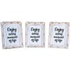 levandeo Set di 3 cornici portafoto 13 x 18 cm, colore bianco oro, stile barocco shabby chic anticato, cornice singola