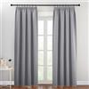 PONY DANCE Tende Termiche Isolanti per Interni con Fettuccia 2 Pezzi 140x200 cm Curtains Decorazione Tenda Oscurante per Salotto e Camera da Letto, Grigio Chiaro