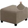 AQIGR Copripouf Quadrato 40 x 40/50 x 50/60x60/ 90x90 con Elastico,Copri Poggiapiedi Morbido Jacquard Fodere per Pouf Rettangolari Elasticizzati per Pouf Rimovibili per Soggiorno Camera da Letto