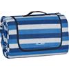 Relaxdays Coperta da Picnic XXL, 200 x 300 cm, Plaid Impermeabile da Spiaggia, Isolante, Telo con Manico, Bianco Blu, Gommapiuma