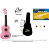 EKO UKULELE SOPRANO EKO PINK ROSA KIT BORSA + SET CORDE +ACCORDATORE + METODO RAPIDO