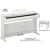 YAMAHA YDP 145 WHITE BIANCO PIANOFORTE PIANO DIGITALE 88 TASTI PESATI CON PANCA