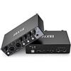 EBXYA Scheda Audio Esterna, EBIXA Audio Interfaccia USB Nero per PC, 24-Bit/192kHz Mixer Audio Professionale, USB-C Audio Interface con Preamplificatori, 48V Phantom Alimentazione