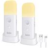 Butilove Luce Notturna Sensore Movimento(2 pezzi),Luce Notturna Bambini a Batteria Ricaricabile Portatile con Cavo USB,Luce Led con Auto/On/Off,Adatto a Bambini/Neonato,Armadio,Cucina, Scale, Camera da Letto…