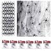 FINEVERNEK Ragnatela Halloween, 6 Pezzi Ragnatela di Decorazione di Halloween, 120g Ragnatela Bianca e 60 Pezzi Ragni Neri Decorazioni di Halloween