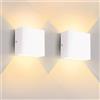 Lureshine Applique da Parete Interno Set da 2 pezzi, 10x10x5cm Applique Murale 10w da Parete su e giù, Lampe Murale a LED per Interni, Lampada da Parete per soggiorno,camera da letto,corridoio