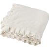 Baroni Home Coperta di Pile con Gala, Plaid Invernale Morbido per letto e divano, Coperta Matrimoniale e singola, Colore Panna, 130x160 cm