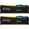 Kingston Ram DIMM DDR5 32GB Kingston Fury Beast RGB 5600MHz Nero [KF556C36BBEAK2-32]