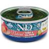 Farmina N&D Natural (tonno e salmone) - 6 lattine da 70gr.