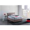Talamo Italia Letto contenitore Una piazza e mezza Anna, Made in Italy, Letto con rivestimento in tessuto, Apertura frontale, adatto per materasso cm 120x200, Tortora