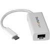 StarTech.com Adattatore Ethernet USB-C, Convertitore USB Type-C a Ethernet Bianco, Adattatore di rete LAN da USB 3.0 a RJ45, USB Tipo-C a Gigabit Ethernet, Windows e Mac, US1GC30W