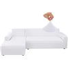 Jaotto Copridivano con Penisola Elasticizzato A Sinistra Destra, Fodere Copridivano Angolare Universale, Copridivano Antigraffio Gatto Chaise Longue Sofa Cover a Forma di L(3 Posti+3 Posti,Bianco)