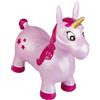 Idena 40133 - Cavallo gonfiabile unicorno rosa con stelle, con pompa ad aria, portata fino a 50 kg, perfetto per interni ed esterni, nel parco o nella scuola materna, ca. 59 x 23 x 53 cm