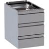 Ristosubito Cassettiera 3 cassetti in acciaio inox Lunghezza 40 cm per inserimento tavolo armadiato profondità 70 cm Modello DSC3CH406857 Dim. cm L.40 P.68 H.57