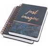 SIGEL Taccuino a spirale Jolie A5 copertina rigida - 2 pezzi | JN603/2, puntinato, 240 pagine FSC, Mystic Jungle, nero/blu