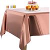 PartyWoo Tovaglia in Lamina d'Oro Rosa, 137 x 274 cm, Foglio Alluminio per Tavolo, Plastica Impermeabile per Feste, Compleanni, Matrimoni (1 Confezione)