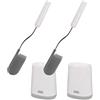 Joseph Joseph Flex Lite - Confezione da 2 Portascopino Igienico Sottile Bagno Spazzola WC, Spazzolone resistente, testa Flessibile, Setole Antigoccia, Anti-Intasamento, Bianco/Grigio, Piccolo