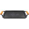 WECOOK! Ecochef Bistecchiera Induzione 37 X 25cm, Piastra per Grigliare, Alluminio Fuso, Antiaderente QUANTANIUM Ecologico senza PFOA, 5mm Spessore, Maniglie in Silicone, Vitroceramica, Gas, Forno