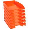 Exacompta - Cod.113288D - Confezione da 6 Vaschette portacorrispondenza Combo Midi Iderama per formato A4+ - Impilabili - Capacità 500 fogli 80 gr - Dimensioni : 34,7 x 25,5 x 6,5 cm - Arancio glossy