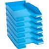 Exacompta - Cod.113282D - Confezione da 6 Vaschette portacorrispondenza Combo Midi Iderama per formato A4+ - Impilabili - Capacità 500 fogli 80 gr - Dim. : 34,7 x 25,5 x 6,5 cm - Turchese glossy