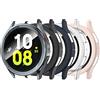 Bigqin [5 Pezzi] Custodia Compatibile per Samsung Galaxy Watch 5/4 44mm,PC Protezione Cover Protettiva Compatibile per Galaxy Watch 5/4,Trasparente/Nero/Rosa/Blu/Grigio