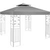 PPLONG-GE Tetto per gazebo impermeabile, 3 x 3 m, doppio tetto di protezione, copertura di ricambio per gazebo da giardino, resistente alle tempeste (grigio)