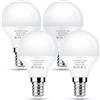 Flaspar Lampadine LED E14, 7W Equivalente a 60W, P45/G45 Lampadina forma di palla da Golf, Attacco Edison E14 (SES), Luce Bianca Calda, Non Dimmerabili, Risparmio Energetico, confezione da 4