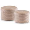 Zeller 14123 Set di Cesti con Coperchio, PP, Beige, 0.1x17.5x12.5 cm, 2 unità