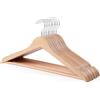 Amazon Basics Appendiabiti in legno per abiti, naturale, confezioni da 10