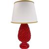 CERAMICHE CALTAGIRONE Lume Pigna Ceramica Siciliana Caltagirone Rosso cm 70