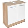 DMORA Mobile sottolavabo Berkeley, Mobiletto per Bagno a 2 Ante e 1  cassetto, Armadietto da Terra, lavabo Non Incluso, cm 78,5x46h80, Bianco  Lucido e Olmo : : Casa e cucina