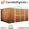 notek Box in Acciaio Zincato Casetta da Giardino in Lamiera 3.60 x 2.60 m x h2.12 m - 130 KG - 9,36 metri quadri - LEGNO