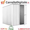 notek Box in Acciaio Zincato Casetta da Giardino in Lamiera 1.75 x 1.85 m x h1.92 m - 70 KG - 3,24 metri quadri - BIANCO