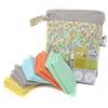 Close Salviette riutilizzabili in bambù - 10 salviette lavabili per bambini, 20 x 15 cm, colori pastello, extra morbide e riutilizzabili, per mani e viso del bambino