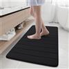 Homaxy Tappetino da bagno in memory foam, assorbente, antiscivolo, lavabile, 61 x 120 cm, nero