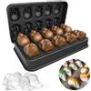 Spespo Stampo per Ghiaccio con Coperchio, Spespo Vaschetta per il ghiaccio in Silicone, stampi a forma di Cranio, Marca 10 Halloween Skull Ice Cube - Nero