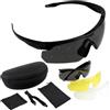 FOCUHUNTER Occhiali sportivi Occhiali sportivi antiappannamento, Occhiali da sole anti-UV400 Occhiali 3 lenti intercambiabili Uomini e donne per ciclismo, escursionismo, corsa, lettura (Cornice cachi)