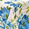 Manifattura Tessile Tovaglia Disegni Acquarello Puro Cotone Stampa Fantasia Italiana - Fioroni Azzurro, Rotondo x6 140