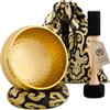 Avanda Set Campane Tibetane per Yoga, Meditazione e Relax - Campana Tibetana Martellata Ø 10 cm, Doppio Battitore con Feltro e Pelle, Cuscino per Anelli, Borsa e Istruzioni