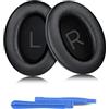 ELZO Cuscinetti Auricolari di Ricambio, Cuscinetti per Cuffie Bose QuietComfort 45 (QC45), Pelle Premium più Morbida, Schiuma ad Alta Densità con Cancellazione del Rumore, Spessore Aggiunto - Nero