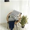 Ruyosn 2 Pezzi Federa Cuscino Letto con Nappina 45x45 copricuscini Testata Divano Sedia Letto in Velluto con Cerniera Invisibile per Ufficio Classico Resistente Salotto,Bianco/Nero