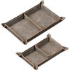 Navaris Svuotatasche Ingresso - Set 2X Svuota Tasche Casa - Vassoio Portaoggetti Portagioie Uomo Donna - Portachiavi Moderno Pelle Sintetica - Grigio