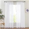 PONY DANCE Tende Bianche Trasparenti Camera da Letto per Interni Tende con Passanti Effetto Lino Moderne Decorativo Curtains 2 Pezzi 140 x 220 CM