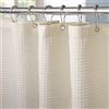 VANZAVANZU Tenda da Doccia per Bagno con Ganci in Metallo Tenda da Doccia in Tessuto Waffle Resistente per Vasca da Bagno, Resistente All'acqua - 92 x 182 cm (Crema)