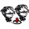 Biqing 2Pcs Luci Anteriori per Moto Con TRAVE ALTO/BASSO,U5 Fari Moto Faretto Anteriore 12V 24V LED Spotlight Faro Supplementare Motocicletta Lampada Antinebbia 6000K con Interruttore