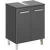 Pelipal Mobile lavabo Quickset 311 in antracite lucido, larghezza 50 cm | Mobile lavabo senza lavello a 2 ante